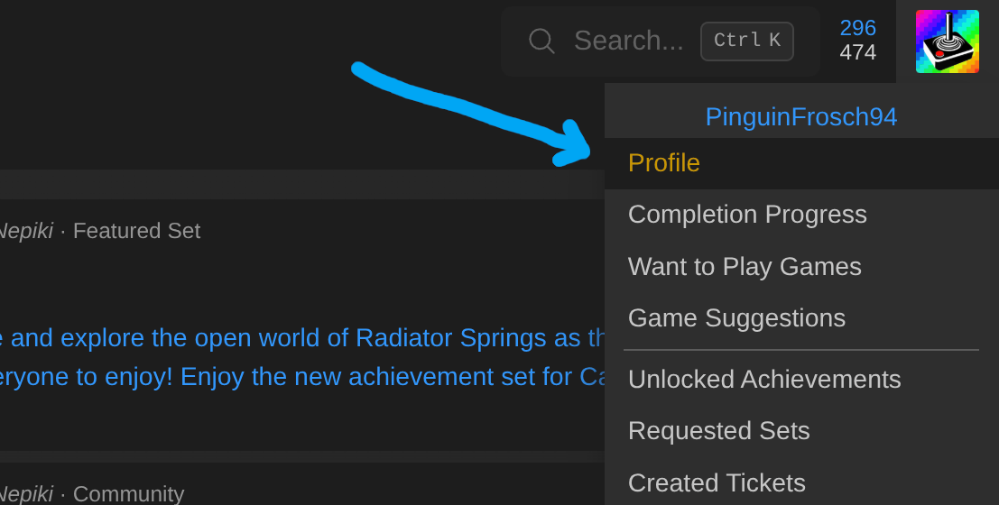 Retro Achievements main site